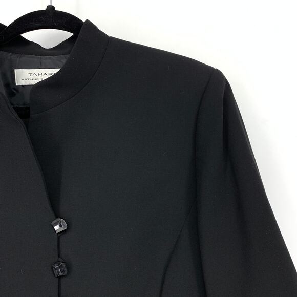 Tahari Button Front Dressy Blazer Jacket Womens Size 18W Black Gem Cut Buttons - Picture 3 of 6